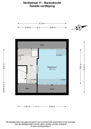 Floorplan - Verdistraat 11, 2992 PH Barendrecht